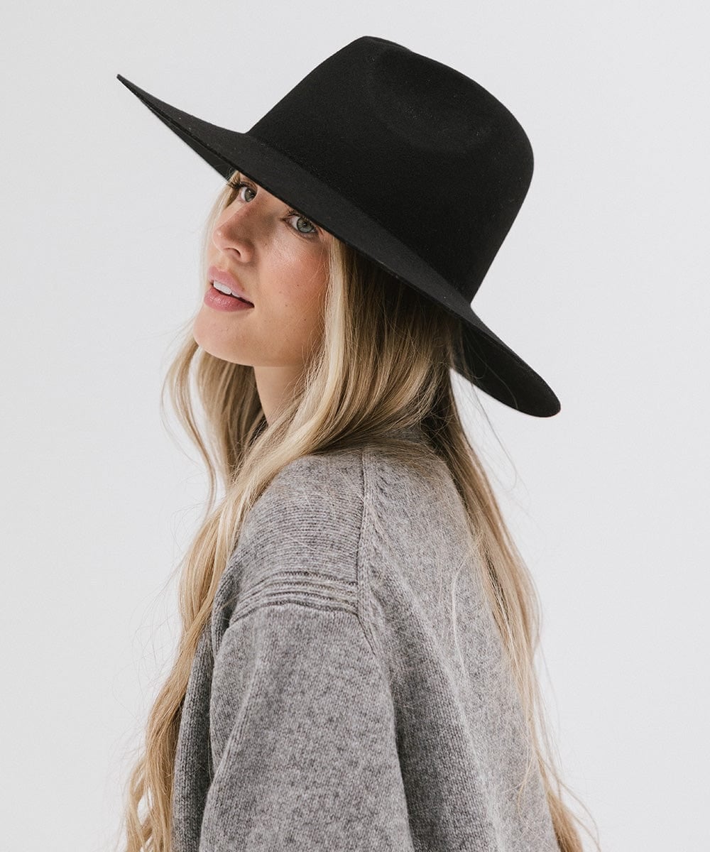 Scottie Wide Brim Fedora | Black | Gigi Pip | Sage display picture 3